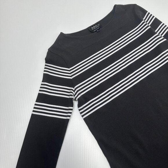 A.P.C. Rue Madame Paris Striped Dress S - Picture 2 of 4